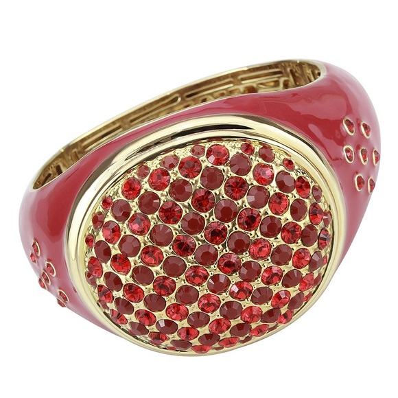 Elegant Red and Gold Women's Bangle - Picture 5 of 6